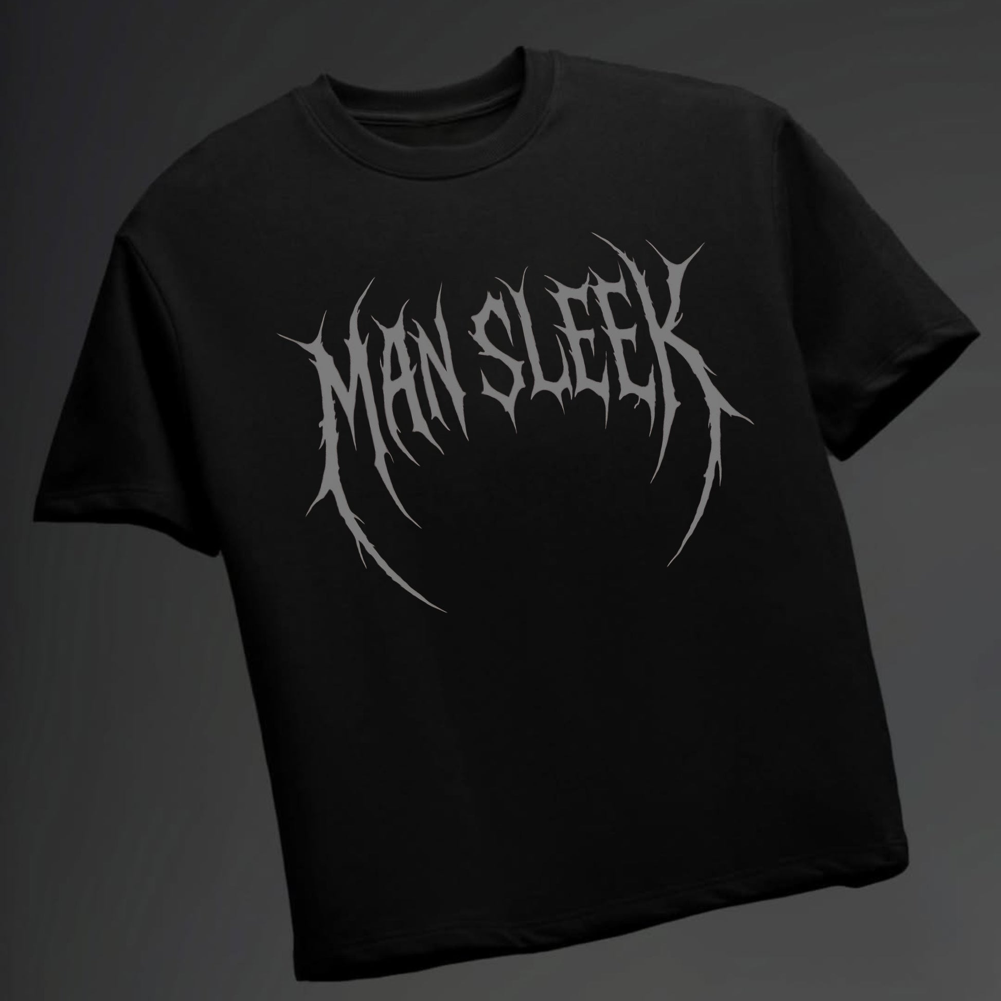 Men's Mansleek Printed Black Oversized Tshirt