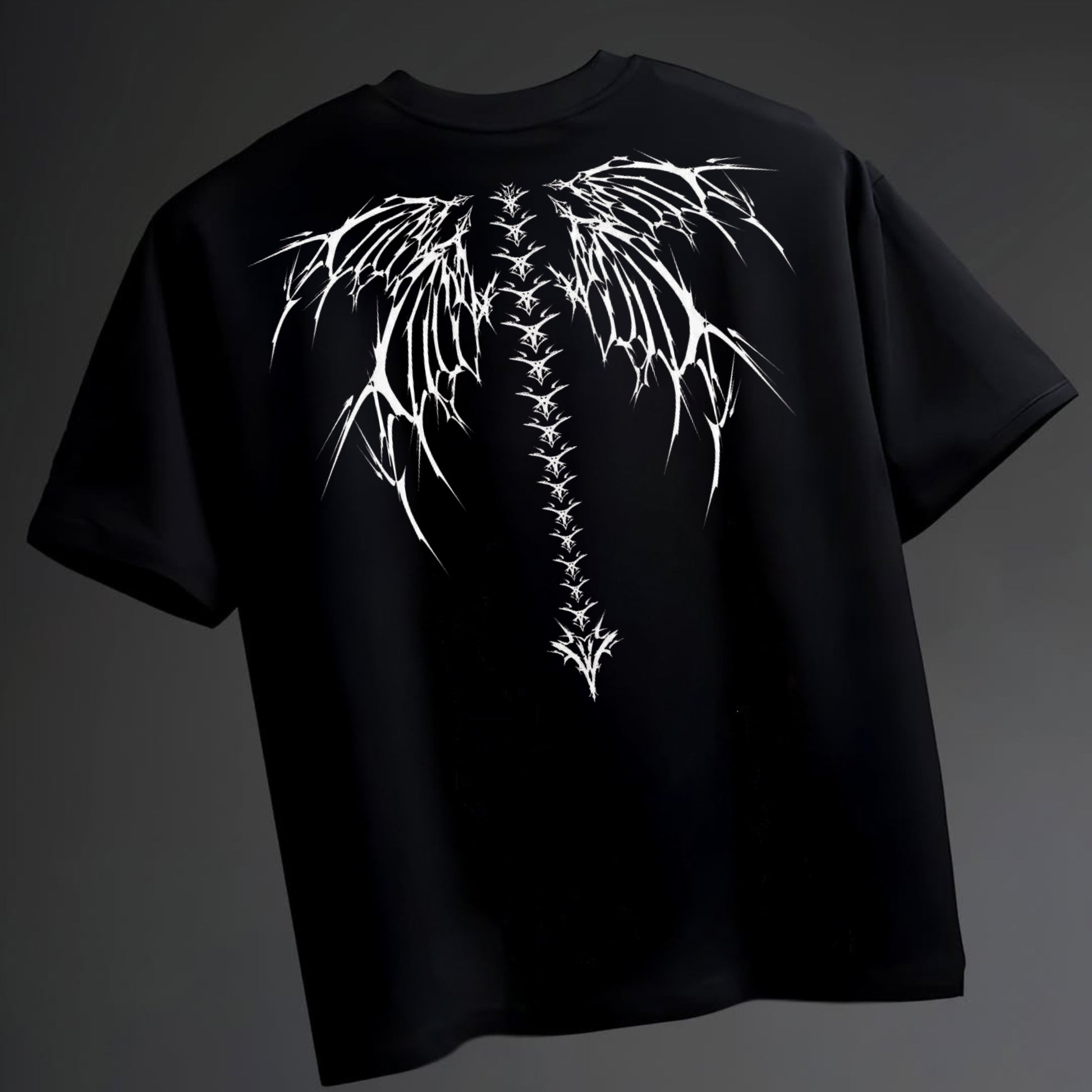 Men's Mansleek Printed Black Oversized Tshirt