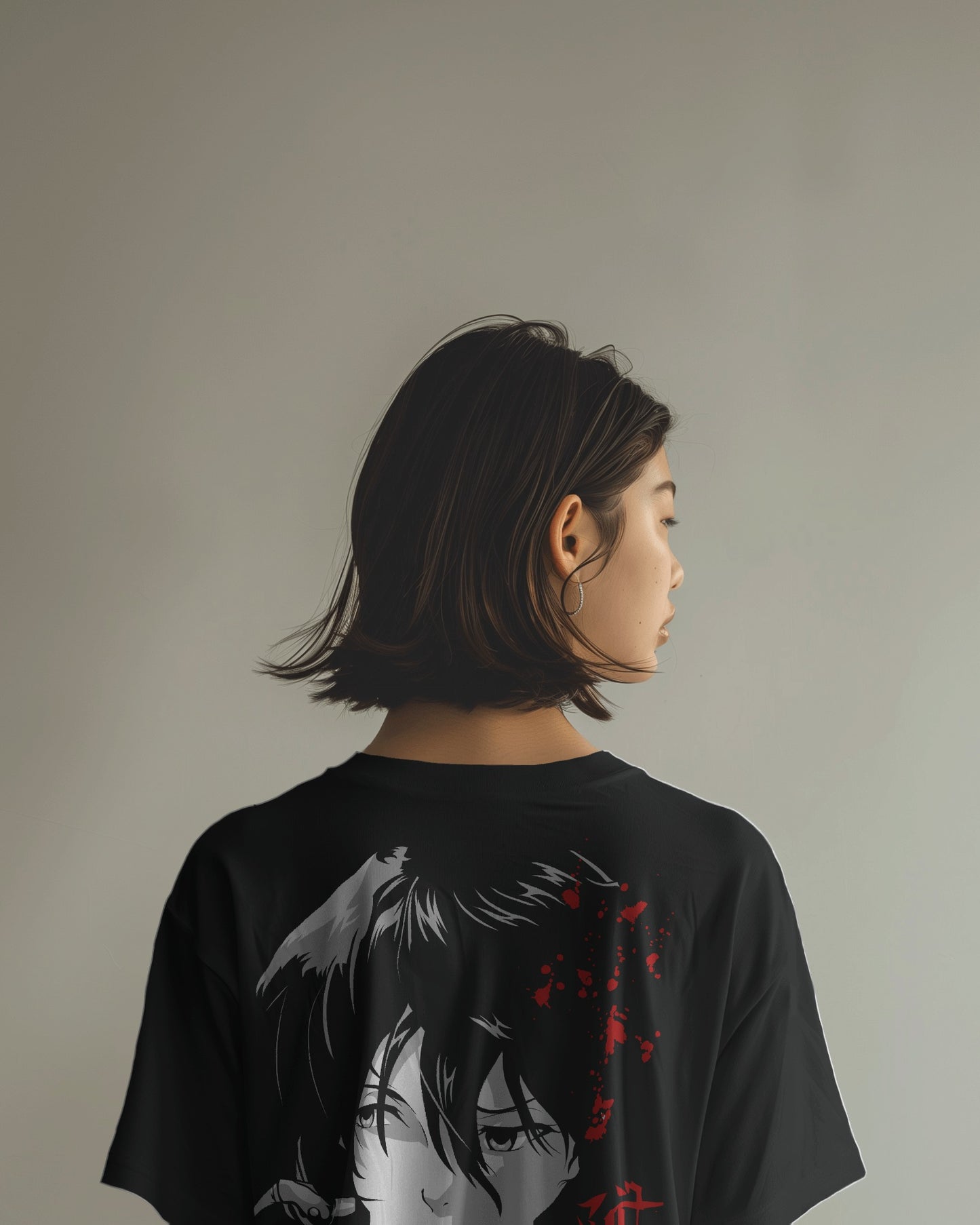 Women's Anime Printed Oversized Tshirt