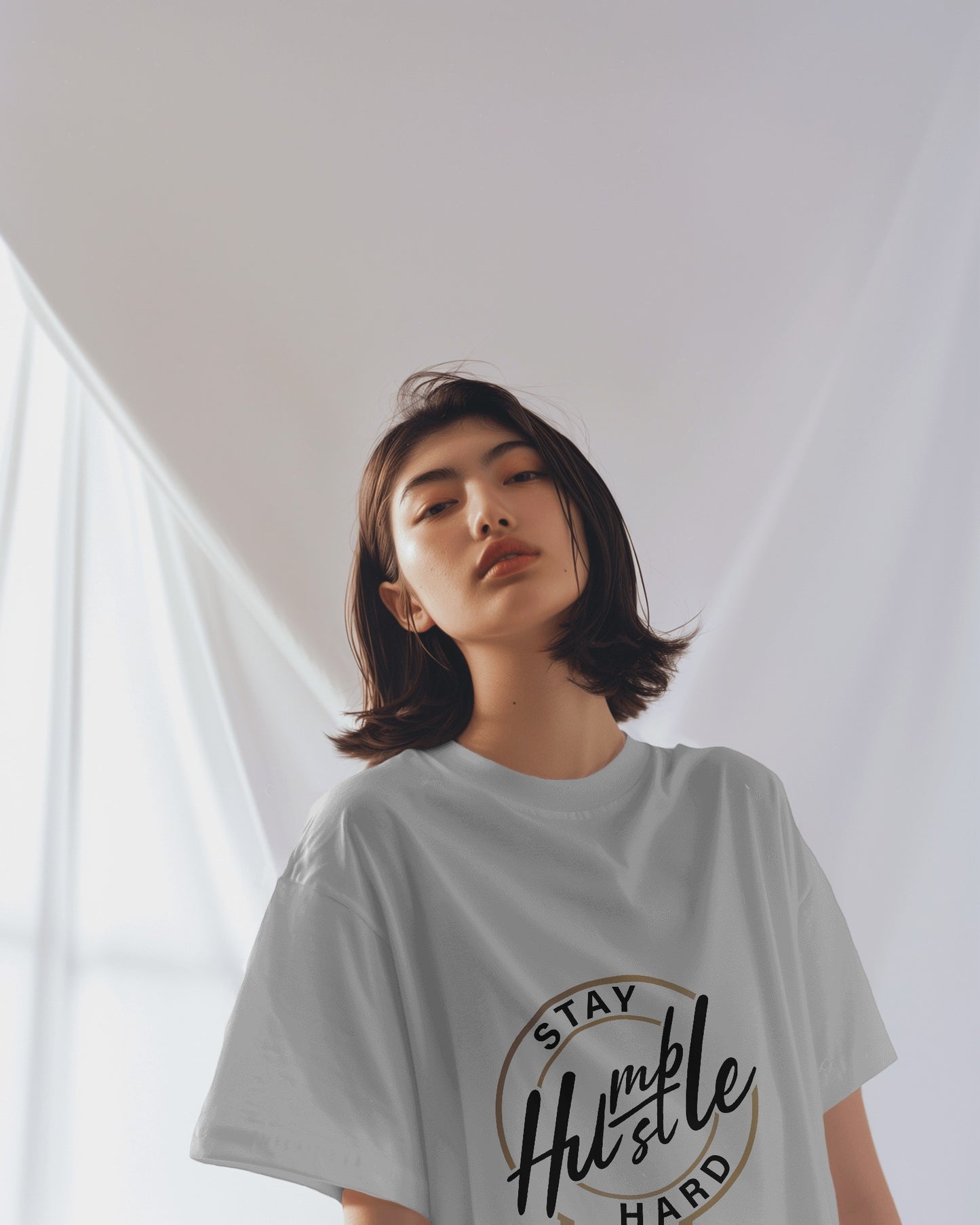 Women's Stay Hard Printed Oversized Tshirt