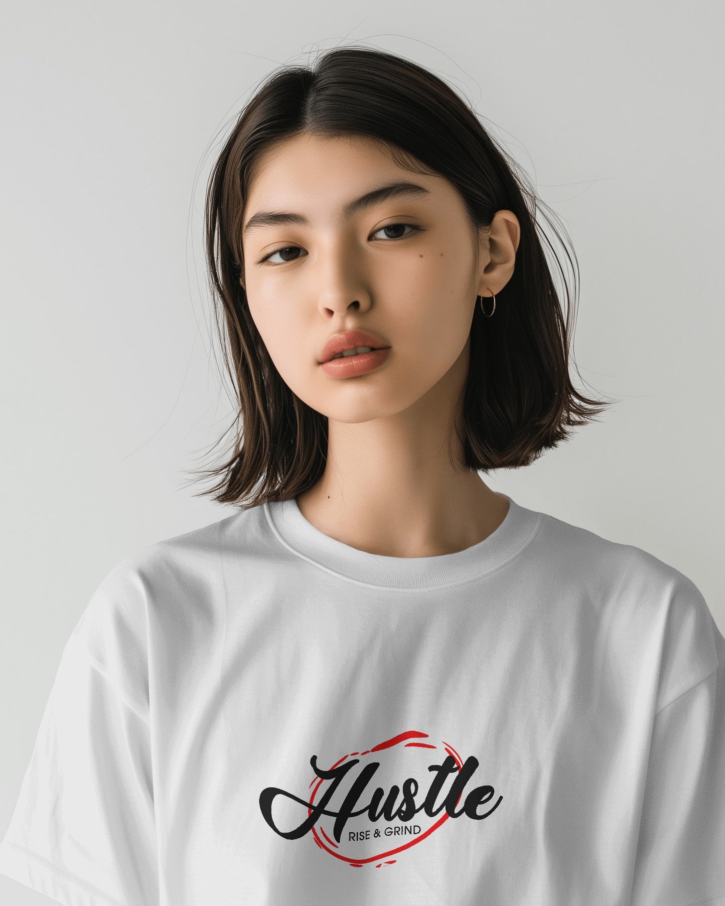 Women's Hustle Printed Oversized Tshirt