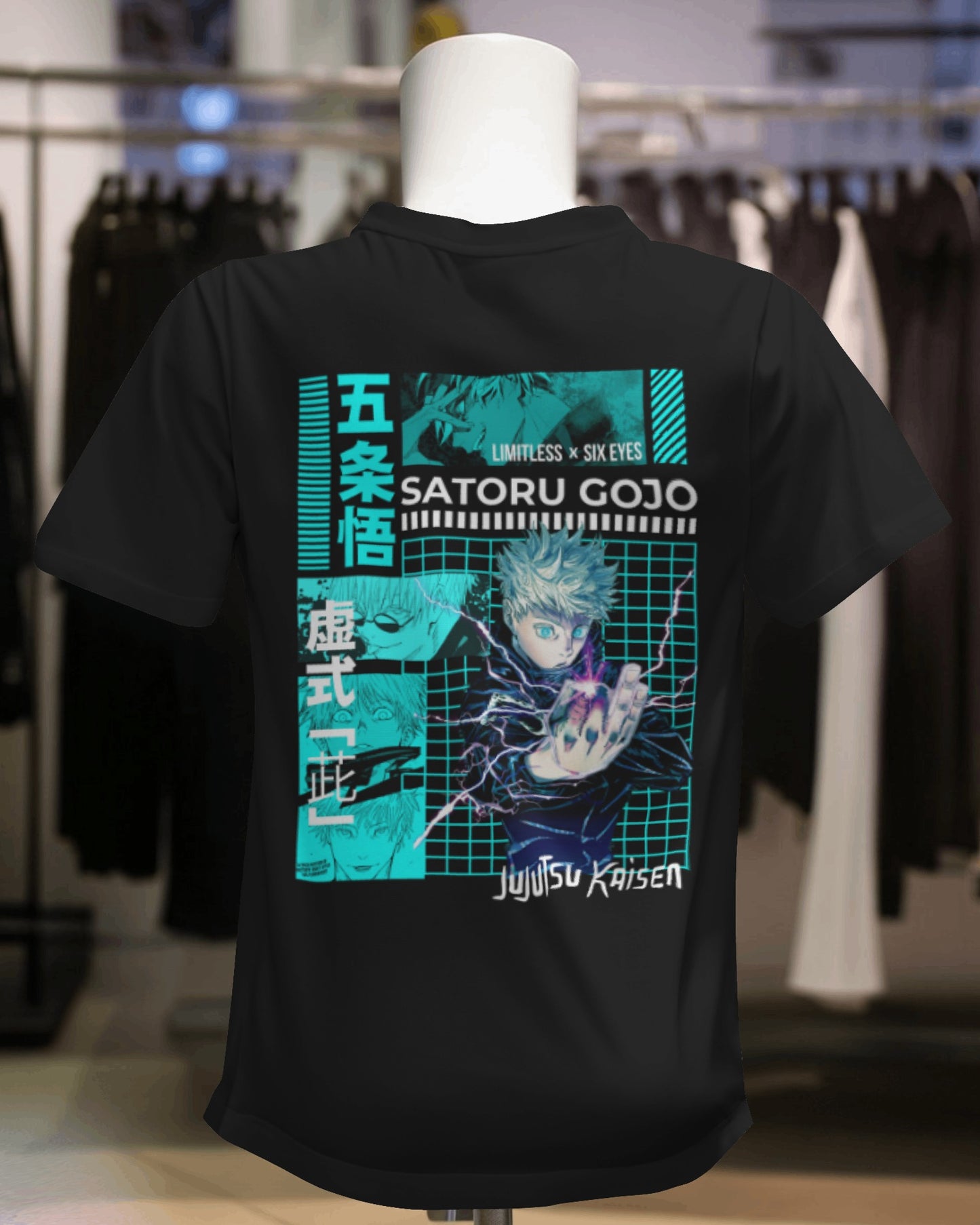 Men's Anime Satoru Gojo Printed Oversized Tshirt