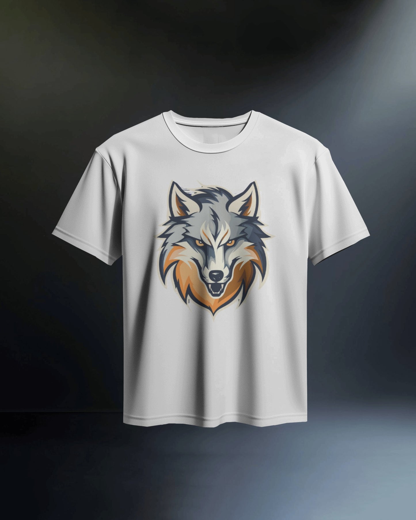 Men's Wolf Printed Oversized Tshirt