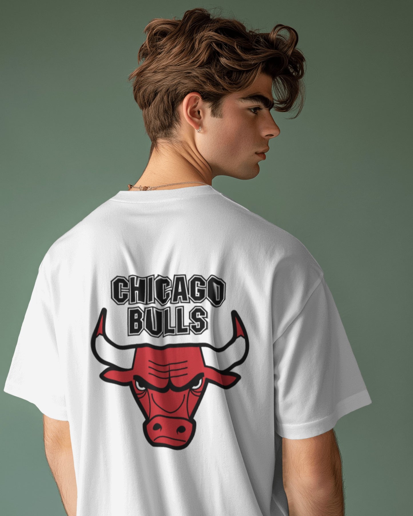 Men's Chicago Bulls Printed OverSized Tshirt