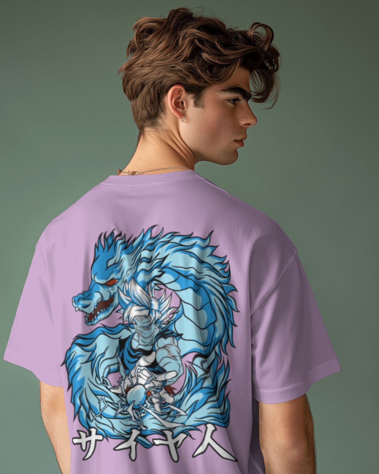 Men's Anime Printed Oversized Tshirt