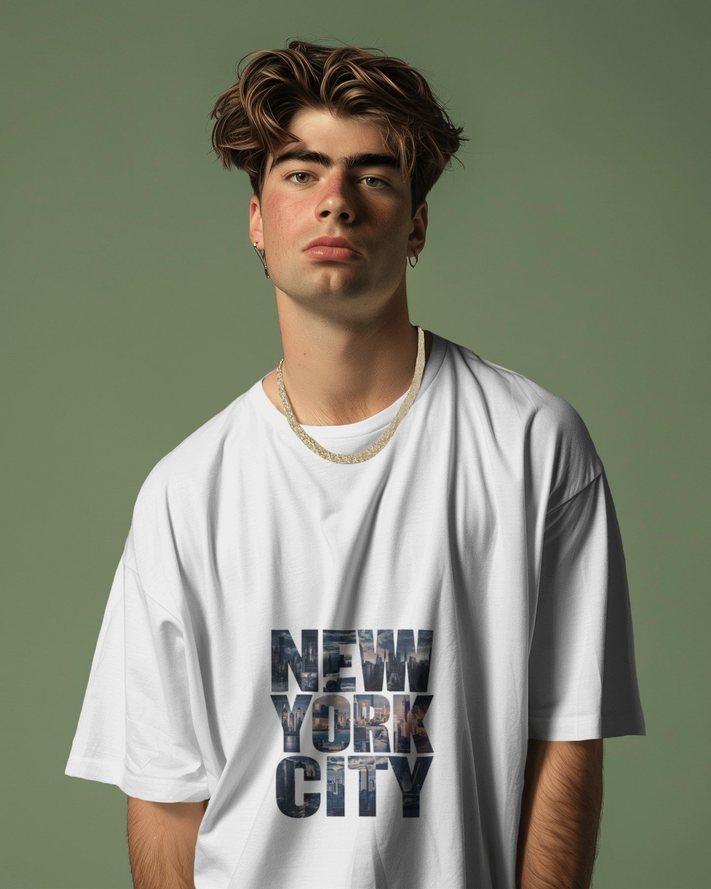 Men's NewYorkCity Printed OverSized Tshirt