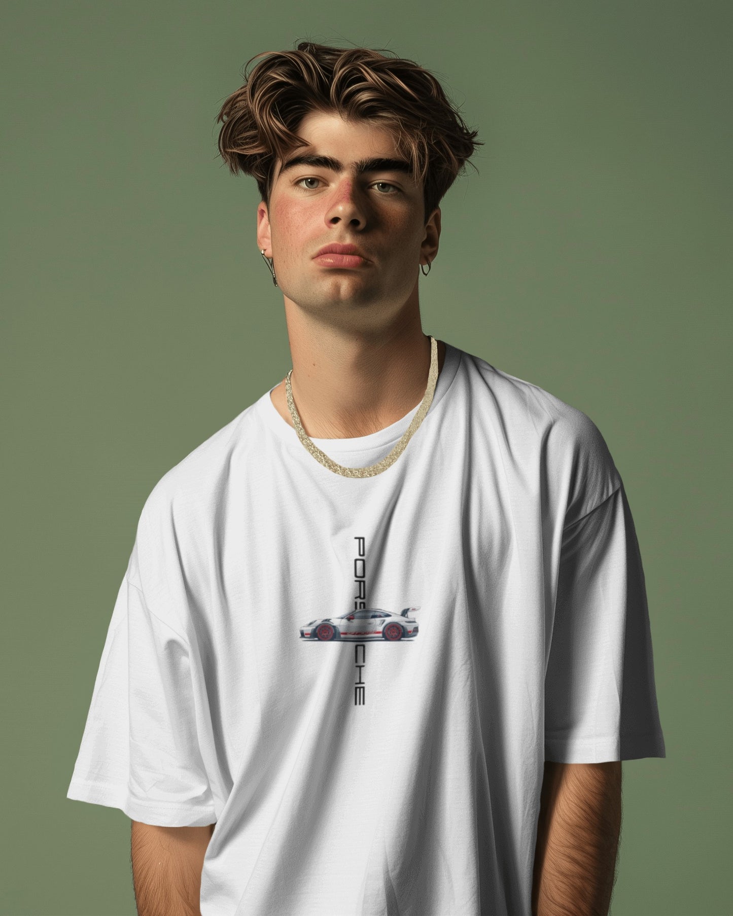 Men's Posche Printed OverSized Tshirt