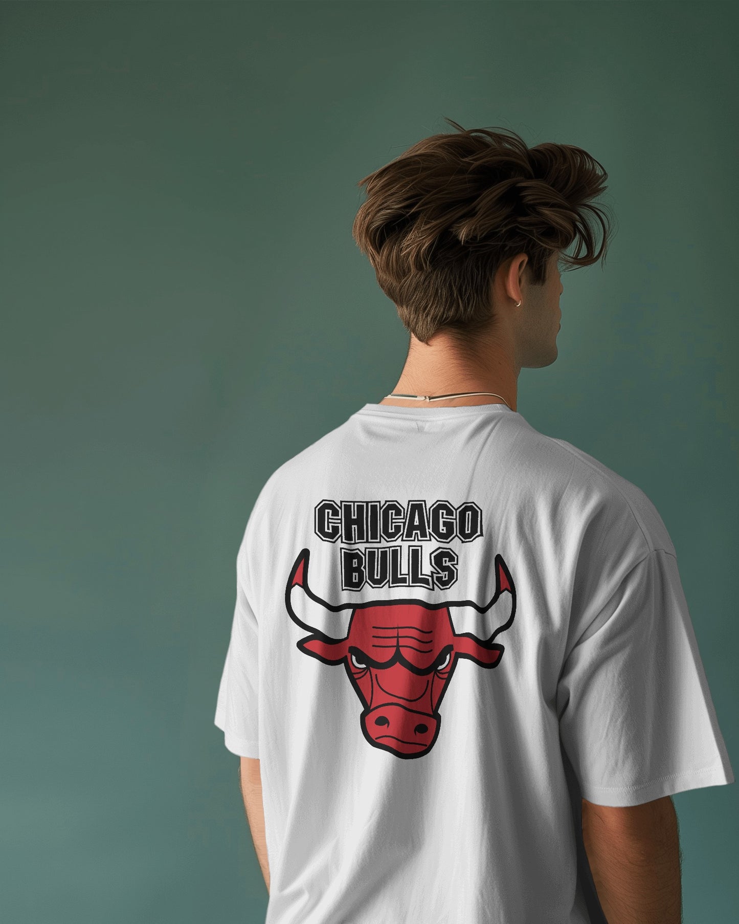 Men's Chicago Bulls Printed OverSized Tshirt